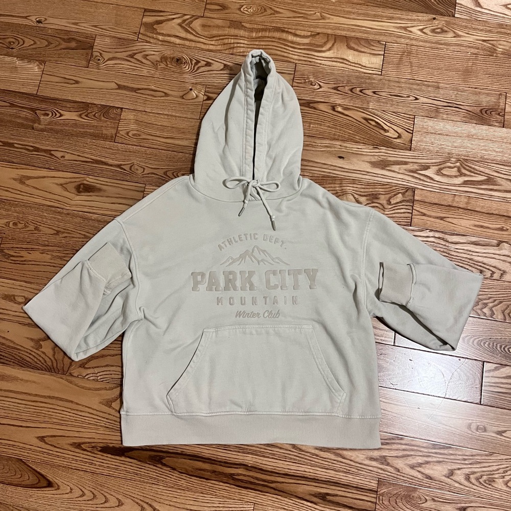 Garage Cream Hoodie with Drawstring